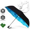 imageREPEL Windproof Travel Umbrella  Compact ampamp Withstands Winds up to 85MPH  Strongest Premium Auto Folding Umbrella for Rain and Sun  Durable Light ampamp Portable for Women ampamp Men  Fits Backpack ampamp CarsBlue Sky