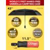 imageREPEL Windproof Travel Umbrella  Compact ampamp Withstands Winds up to 85MPH  Strongest Premium Auto Folding Umbrella for Rain and Sun  Durable Light ampamp Portable for Women ampamp Men  Fits Backpack ampamp CarsBlack Umbrella  Black  Red Carrying Sling