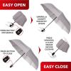 imageREPEL Windproof Travel Umbrella  Compact ampamp Withstands Winds up to 85MPH  Strongest Premium Auto Folding Umbrella for Rain and Sun  Durable Light ampamp Portable for Women ampamp Men  Fits Backpack ampamp CarsGray