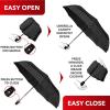 imageREPEL Windproof Travel Umbrella  Compact ampamp Withstands Winds up to 85MPH  Strongest Premium Auto Folding Umbrella for Rain and Sun  Durable Light ampamp Portable for Women ampamp Men  Fits Backpack ampamp CarsPinstripe