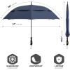 imageRepel Umbrella Extra Large Windproof Golf Umbrella  Covers 2 People  60quot Wide Vented Double Canopy with Reinforced Fiberglass Ribs Waterproof Coated CanopyNavy Blue