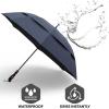 imageRepel Umbrella Extra Large Windproof Golf Umbrella  Covers 2 People  60quot Wide Vented Double Canopy with Reinforced Fiberglass Ribs Waterproof Coated CanopyNavy Blue