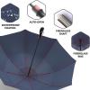 imageRepel Umbrella Extra Large Windproof Golf Umbrella  Covers 2 People  60quot Wide Vented Double Canopy with Reinforced Fiberglass Ribs Waterproof Coated CanopyNavy Blue