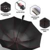 imageRepel Umbrella Extra Large Windproof Golf Umbrella  Covers 2 People  60quot Wide Vented Double Canopy with Reinforced Fiberglass Ribs Waterproof Coated CanopyBlack