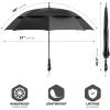 imageRepel Umbrella Extra Large Windproof Golf Umbrella  Covers 2 People  60quot Wide Vented Double Canopy with Reinforced Fiberglass Ribs Waterproof Coated CanopyBlack