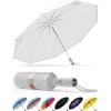 imageREPEL Windproof Travel Umbrella  Compact ampamp Withstands Winds up to 85MPH  Strongest Premium Auto Folding Umbrella for Rain and Sun  Durable Light ampamp Portable for Women ampamp Men  Fits Backpack ampamp CarsFoggy wWhite Ribs