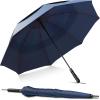 imageRepel Umbrella Extra Large Windproof Golf Umbrella  Covers 2 People  60quot Wide Vented Double Canopy with Reinforced Fiberglass Ribs Waterproof Coated CanopyNavy Blue