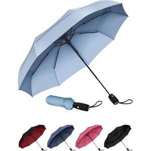 imageREPEL Windproof Travel Umbrella  Compact ampamp Withstands Winds up to 85MPH  Strongest Premium Auto Folding Umbrella for Rain and Sun  Durable Light ampamp Portable for Women ampamp Men  Fits Backpack ampamp CarsSlate Blue